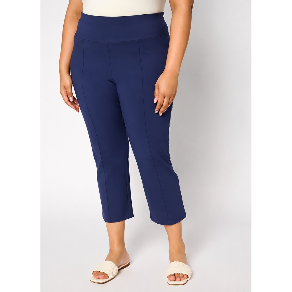Women with Control Regular 86/14 Slim Leg Crop Empower Pant Navy, Size 3X